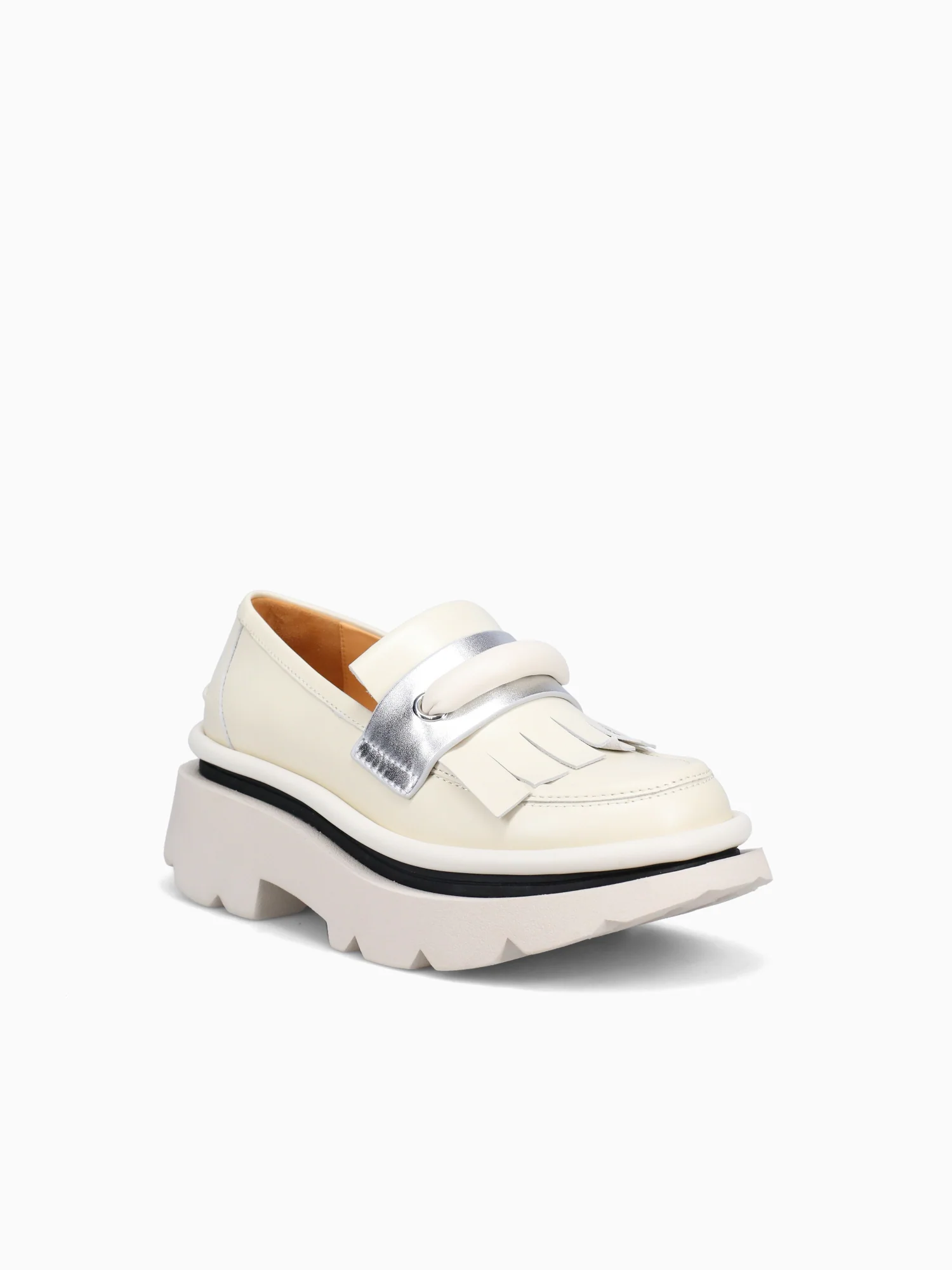 Crunch Fringe Ivory Leather - Image 2