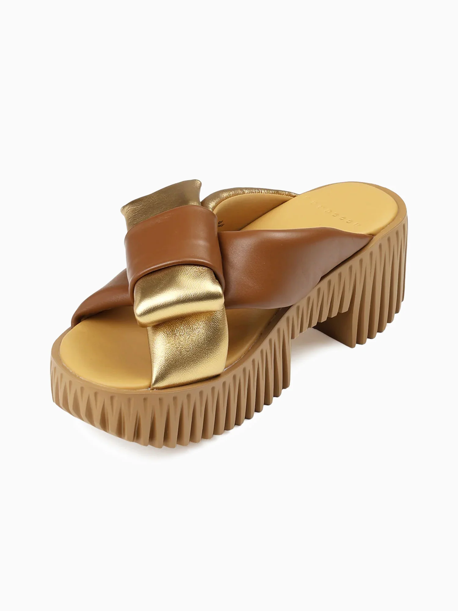 Plia Bow Gold Metallic Leather - Image 4