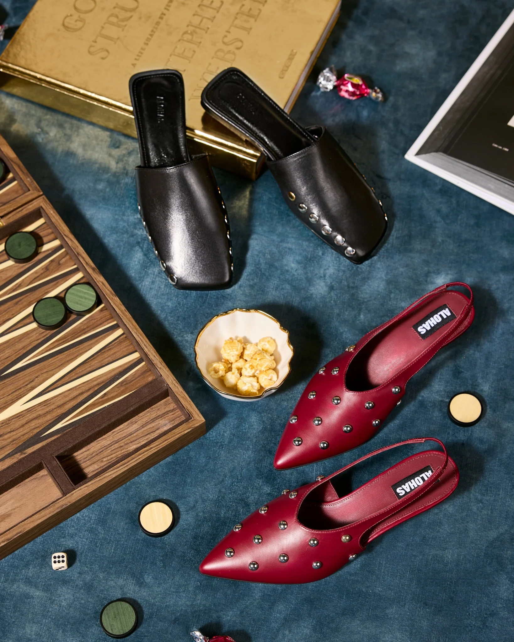 Eros Studs Burgundy Leather - Image 3