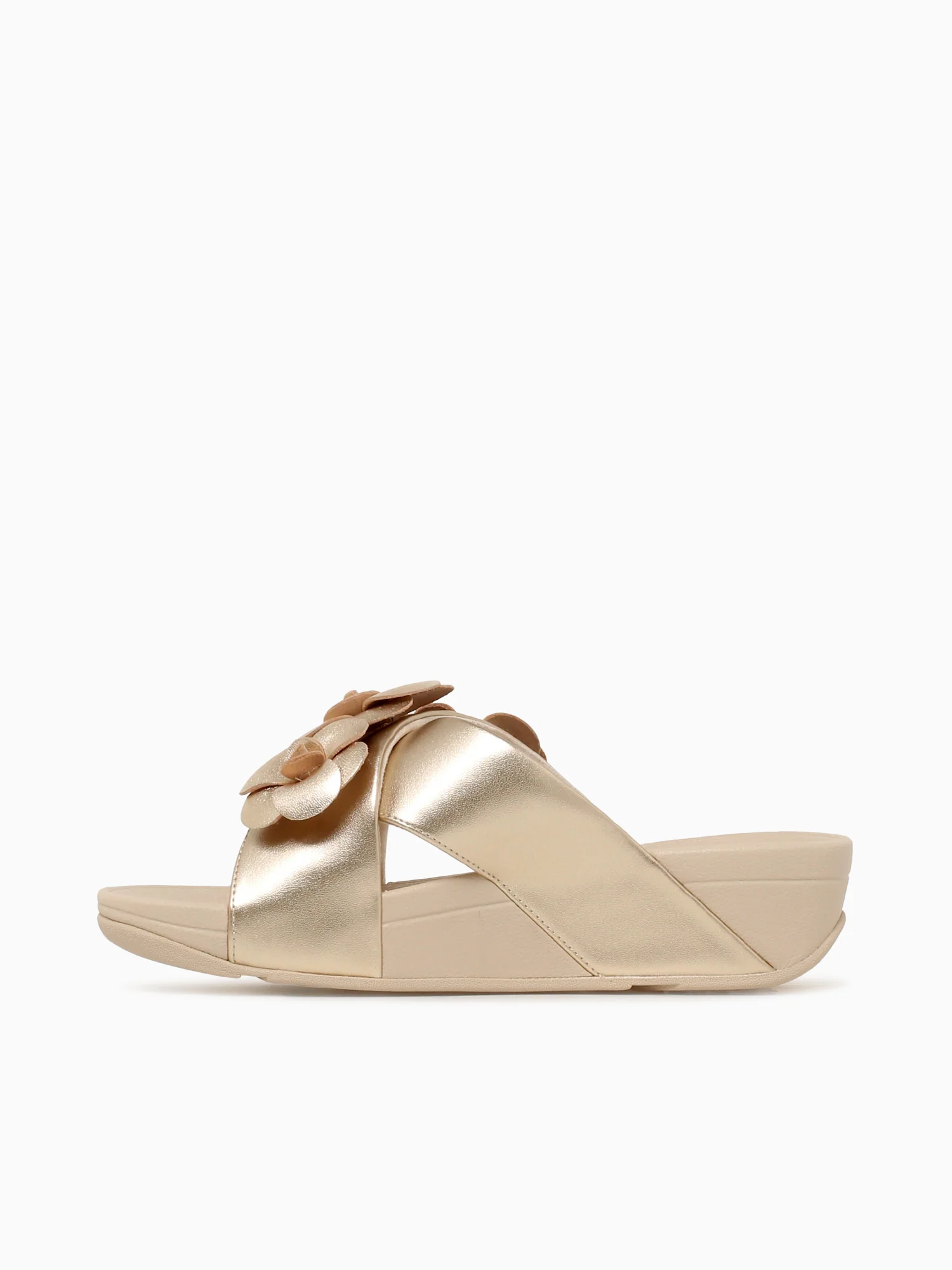 Lulu Flower Cross Slide Platino Leather - Image 3