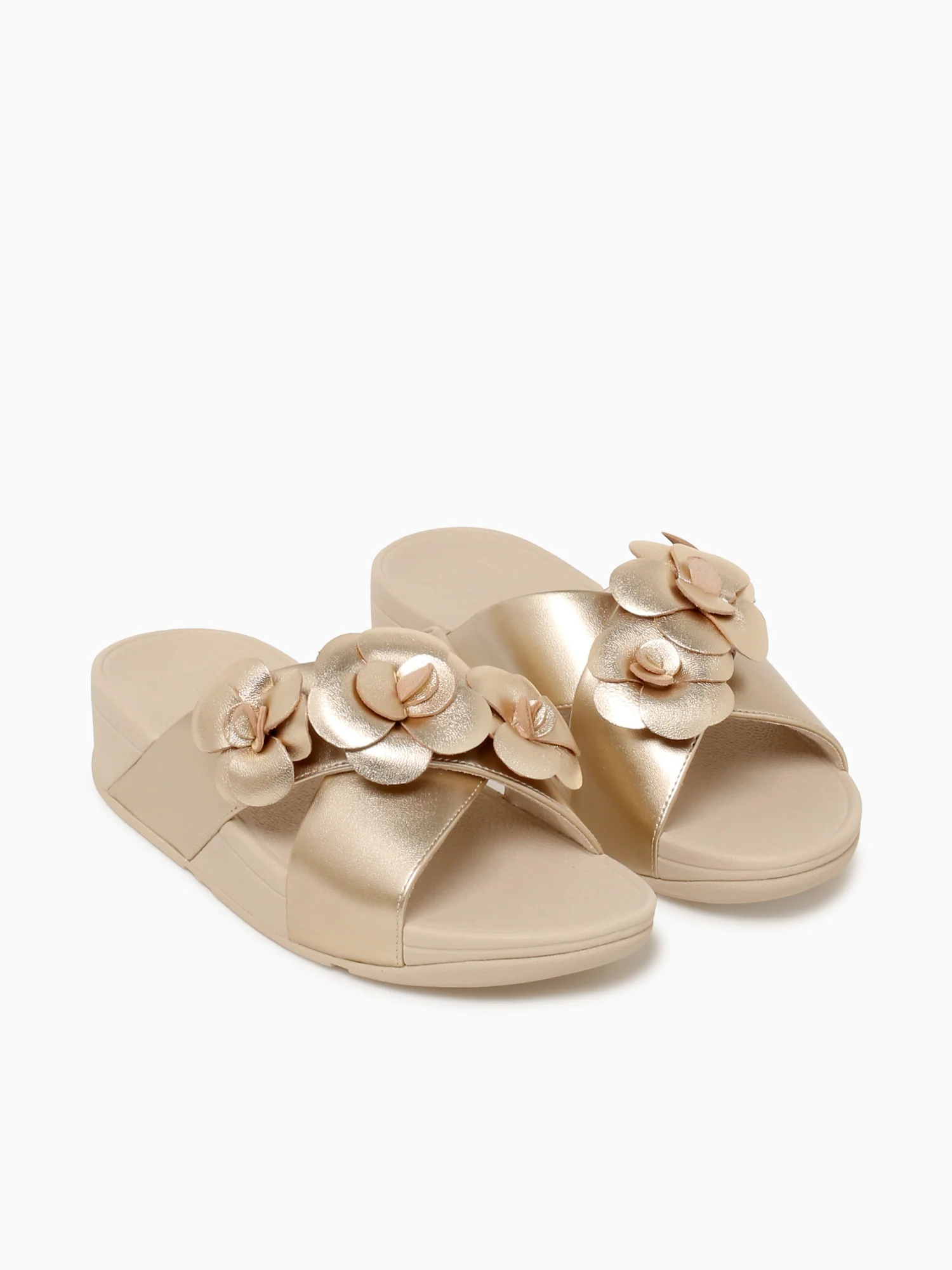 Lulu Flower Cross Slide Platino Leather - Image 5