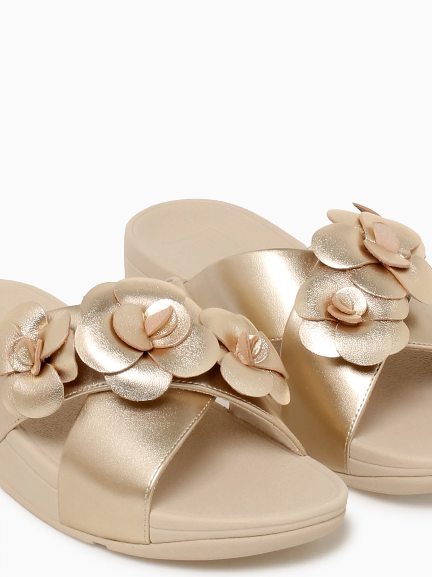 Lulu Flower Cross Slide Platino Leather - Image 7