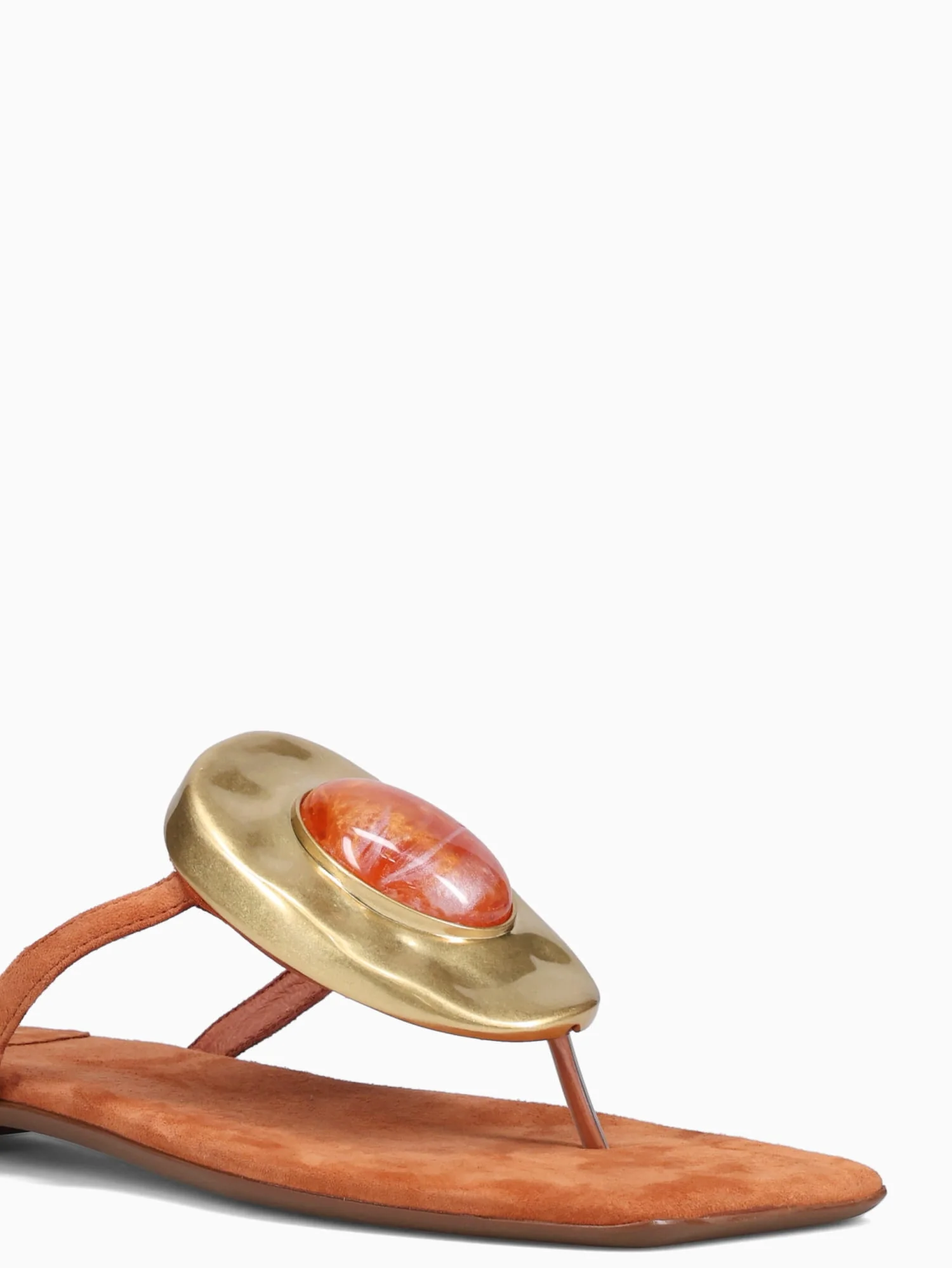 Bazaar Orange Suede Gold Kid Suede - Image 8