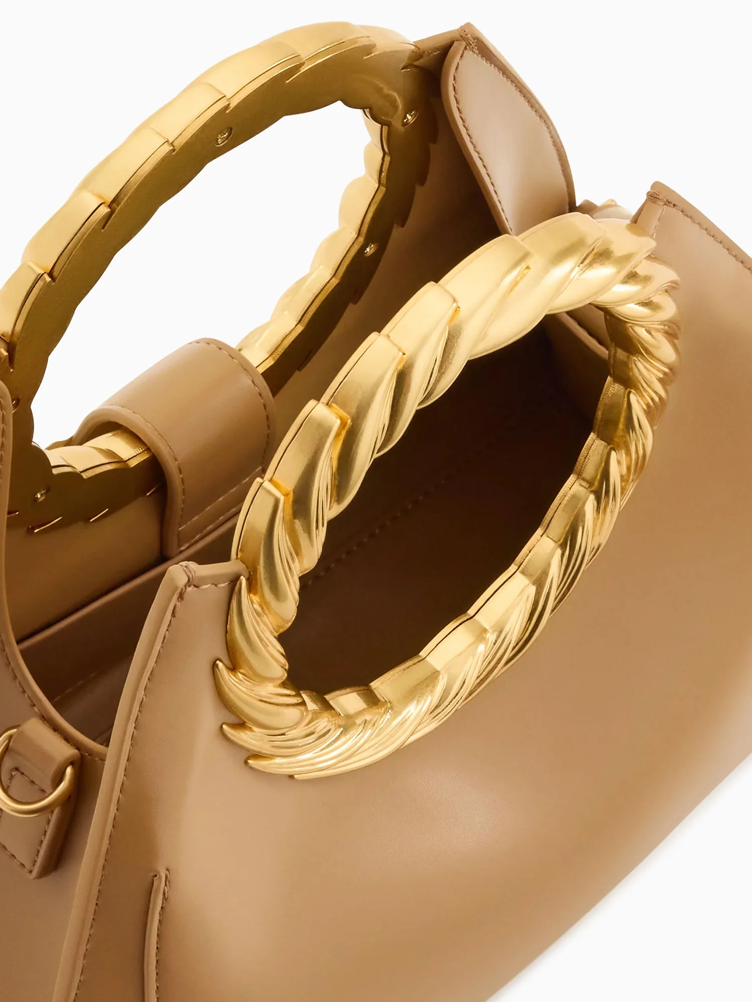Amiya Leaf Top Handle Brown - Image 4