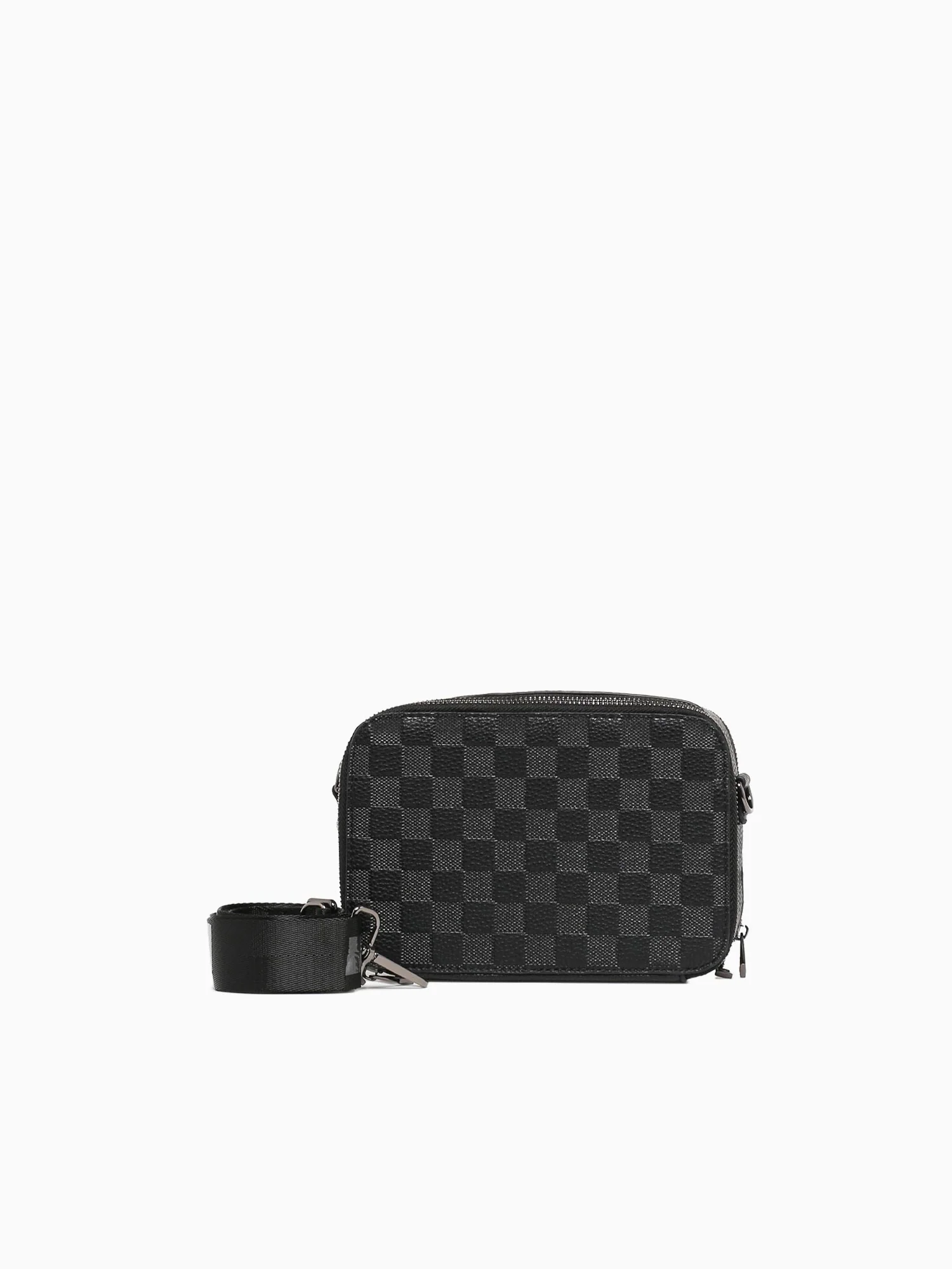 Checkered Camera Bag Black - Image 3