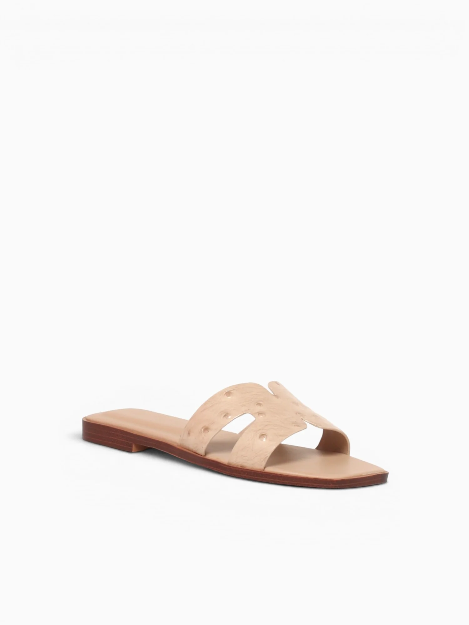 Dayness Beige Ostrich Print Leather - Image 2