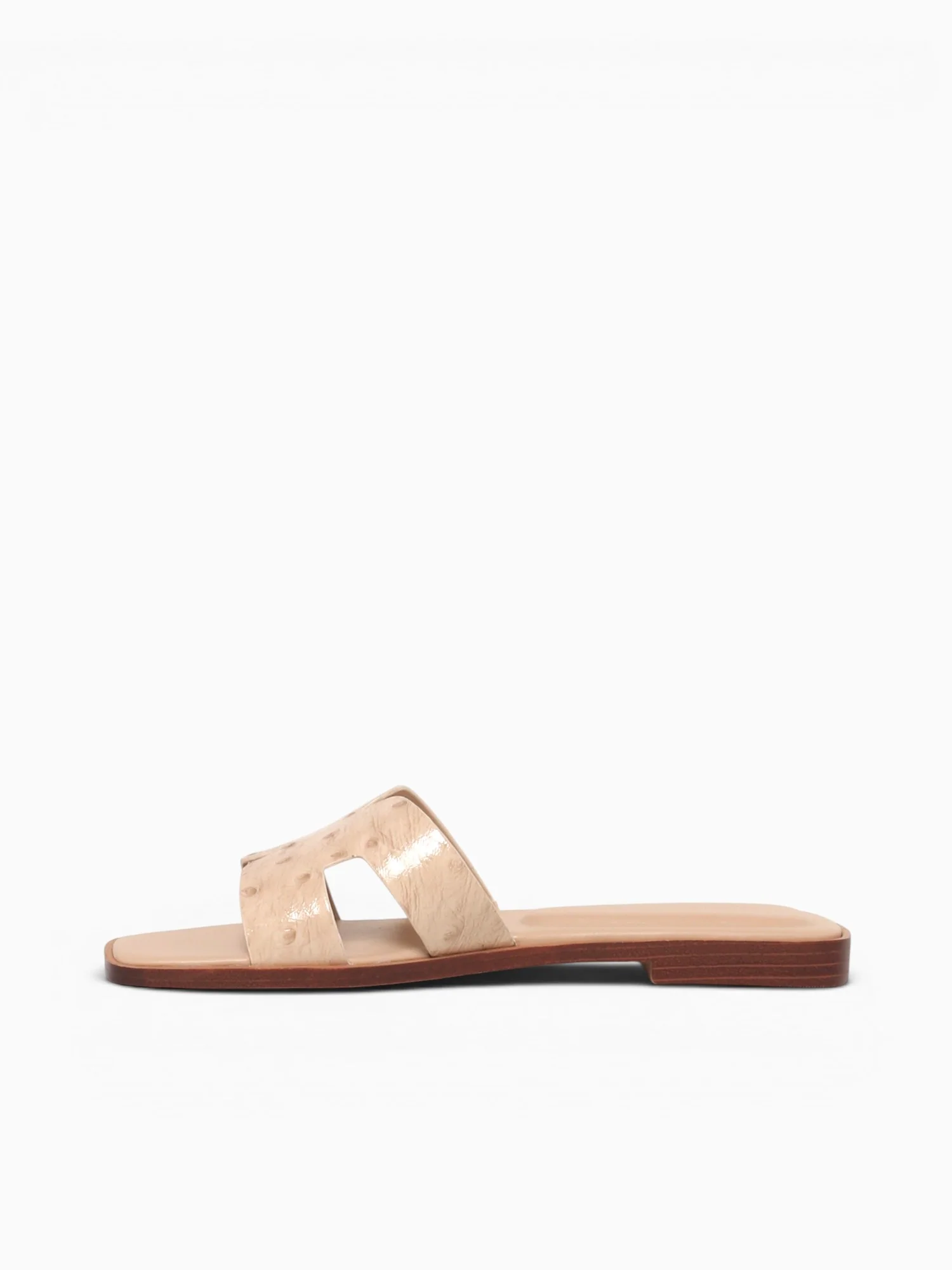 Dayness Beige Ostrich Print Leather - Image 3