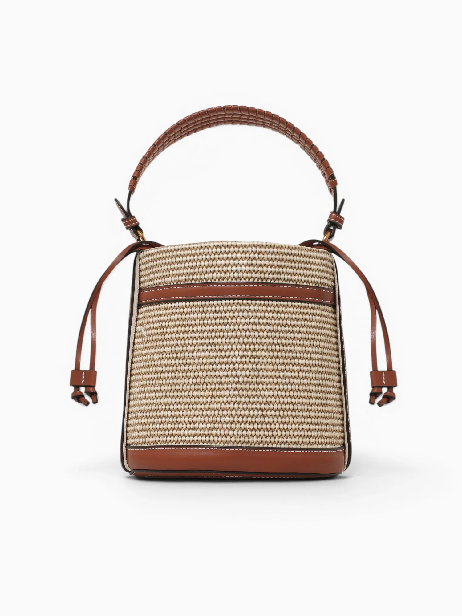 Elle Bucket Shoulder Bag Raffia