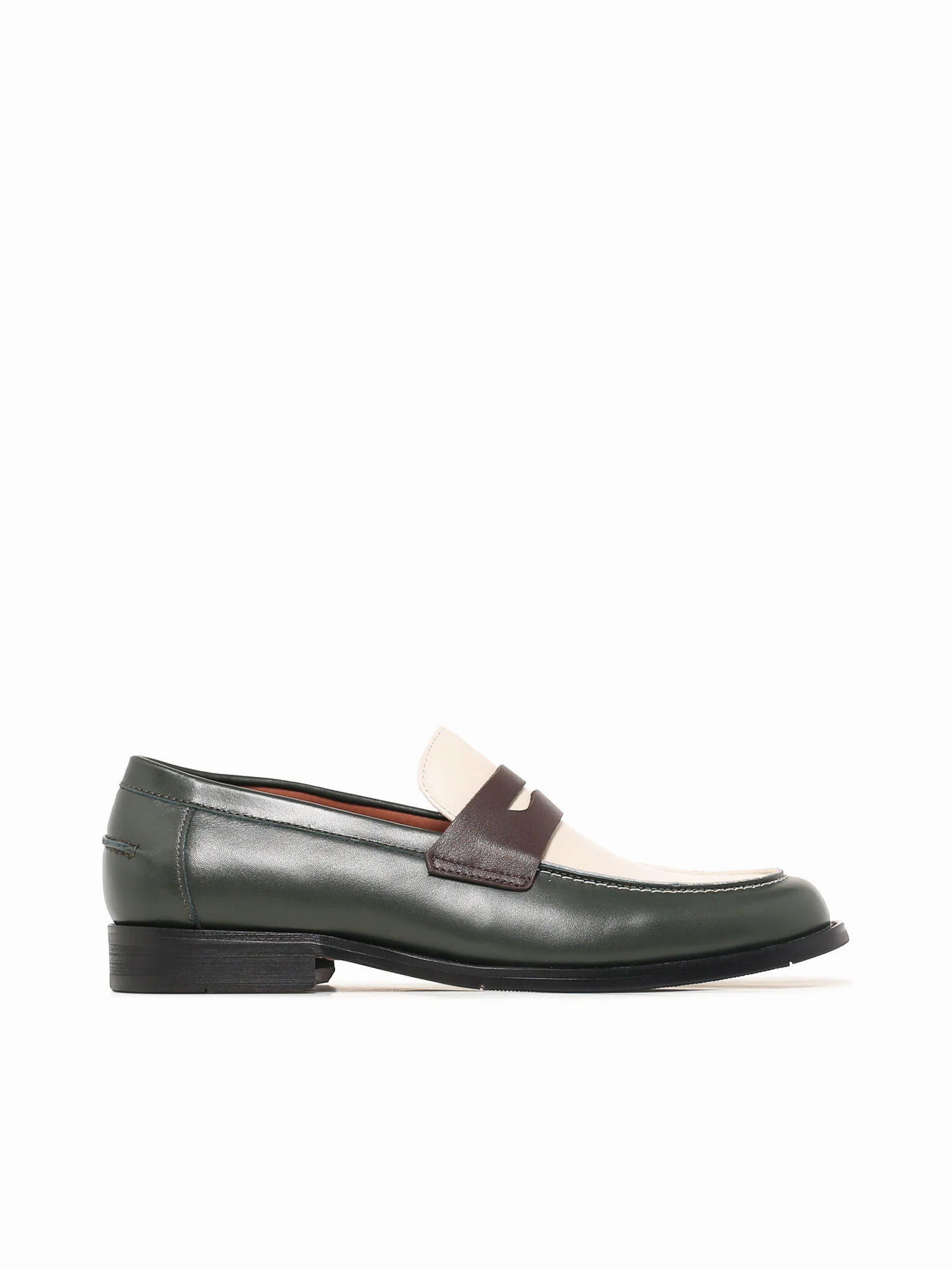 Gaio Brw Beige Grn soft cal leather