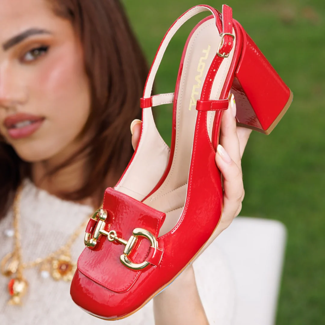 Hamia Red Glossy Patent - Image 3