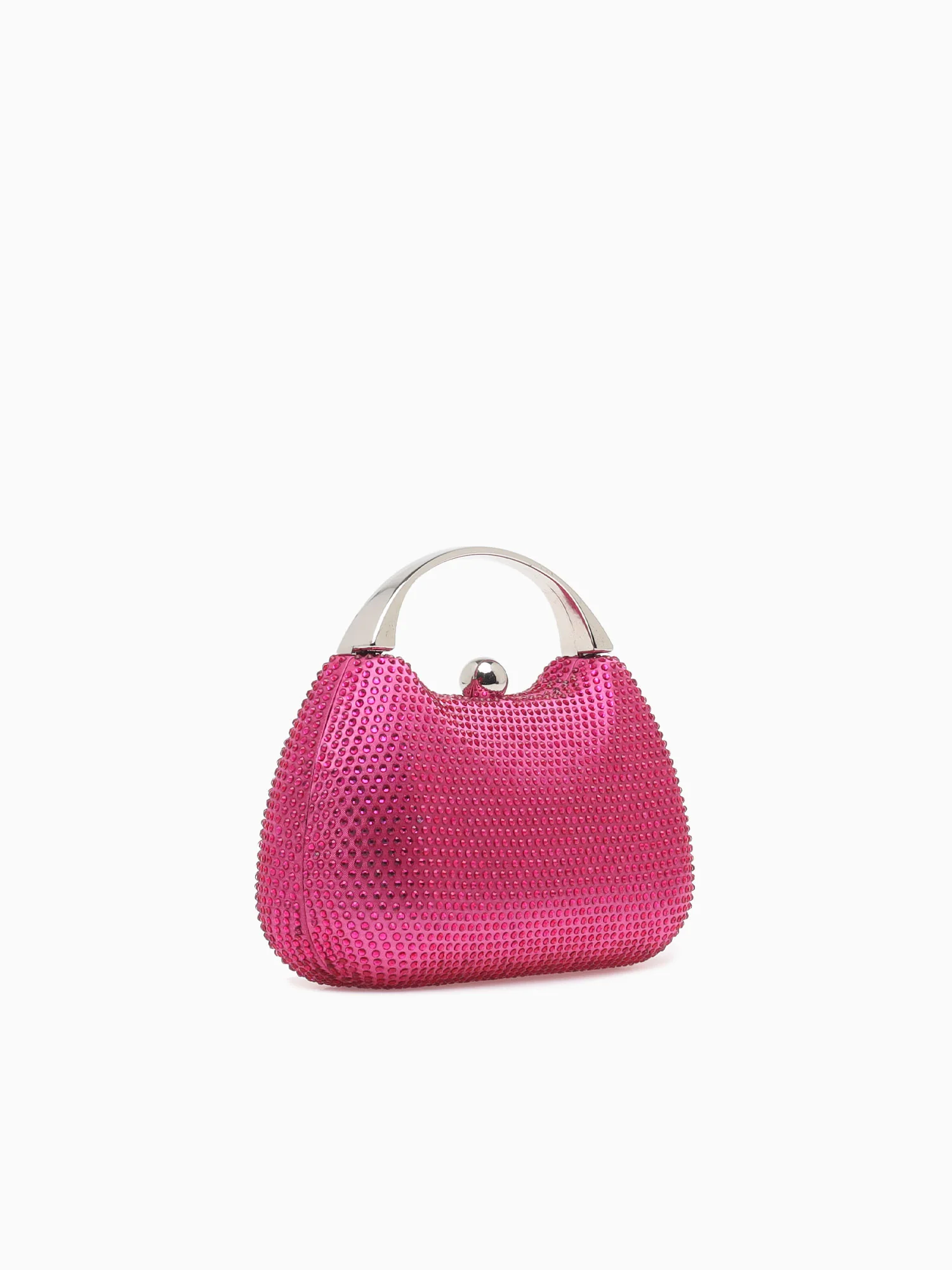 Rhinestone Metal Top Handle Fuschia - Image 2