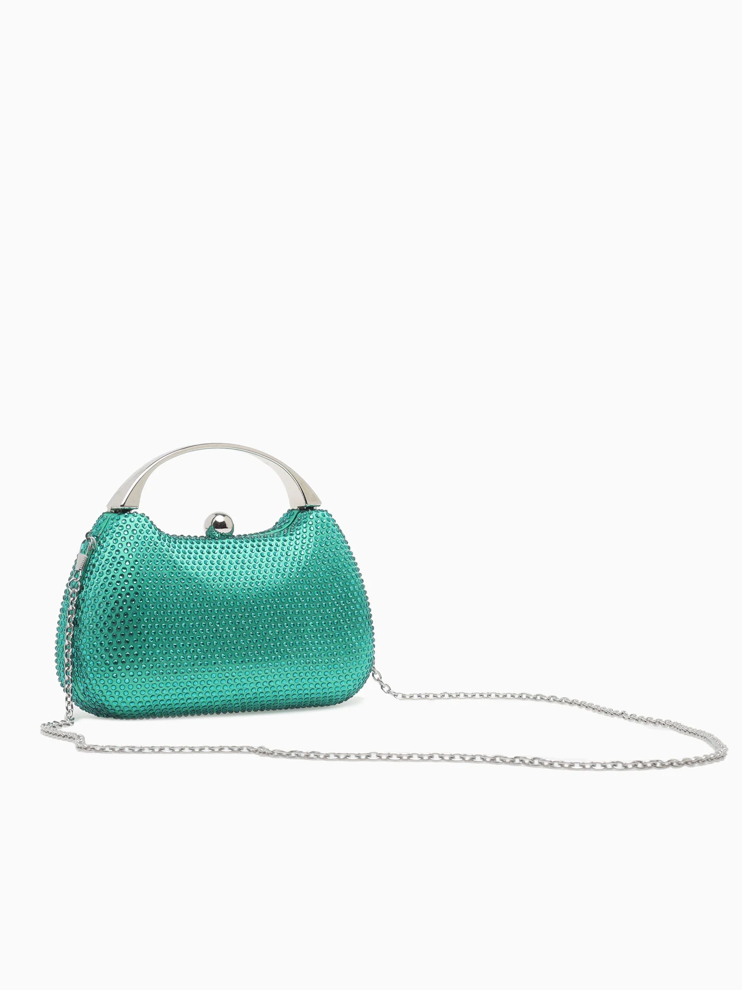 Rhinestone Metal Top Handle Green - Image 3