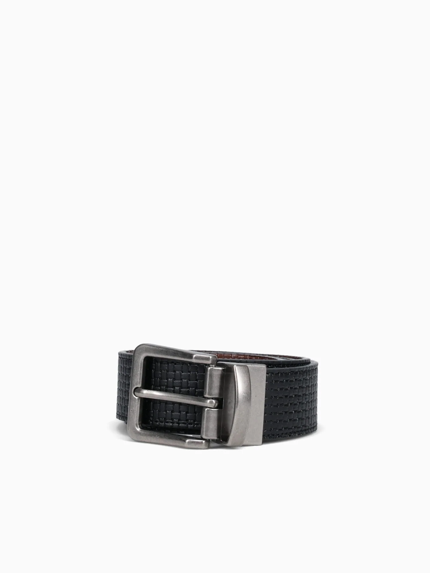 The Belt Blk Cognac embossed Calf Reversible
