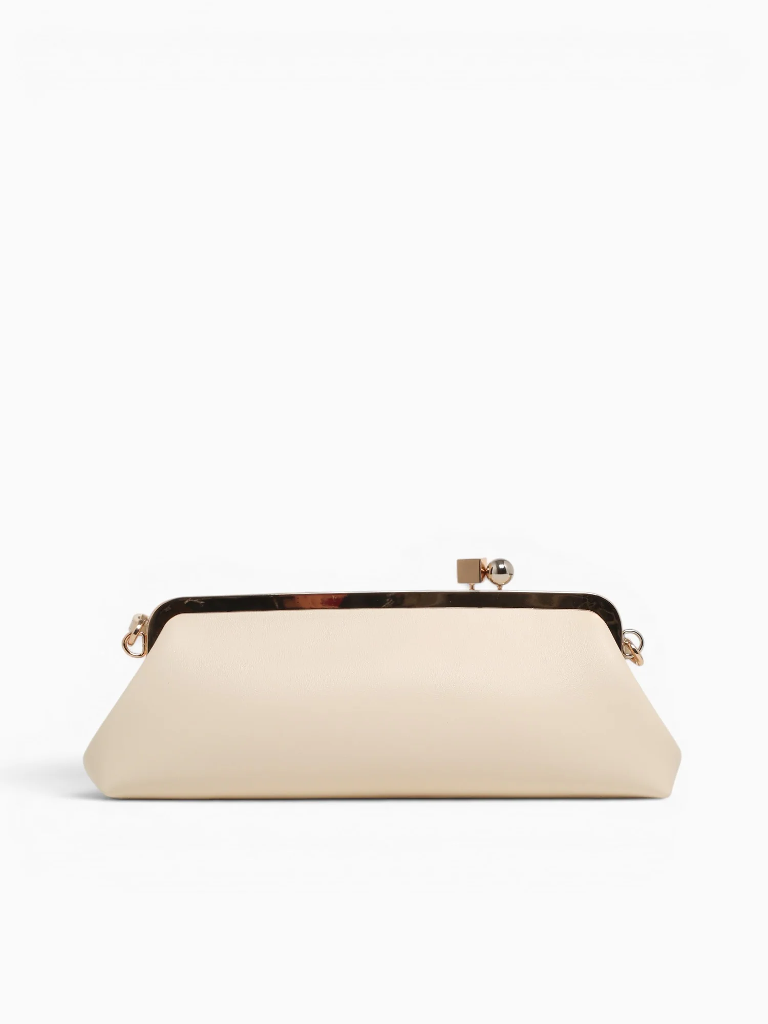 Valentina Kisslock Clutch Off White