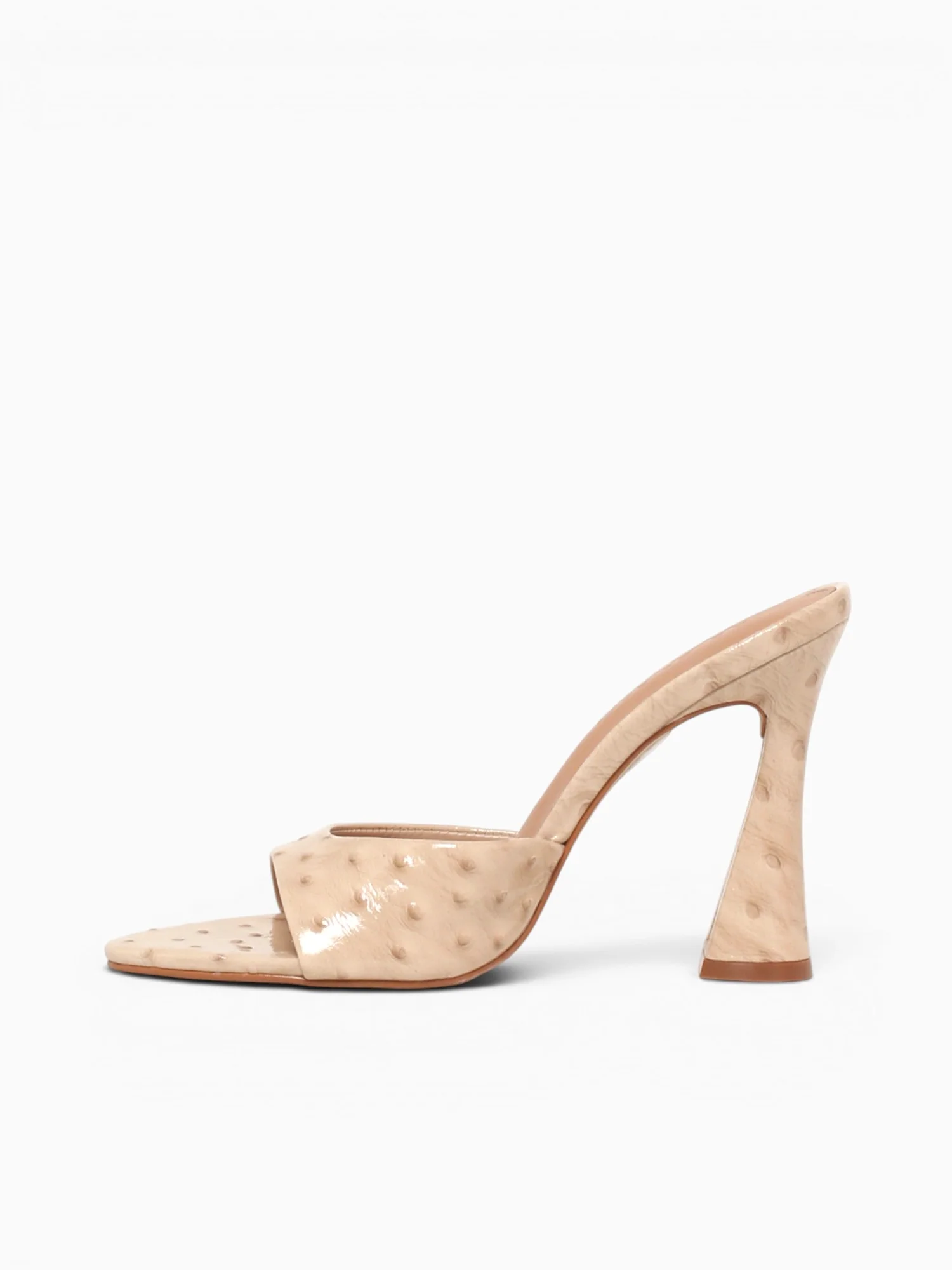 Zilkia Beige Ostrich Print Leather - Image 3