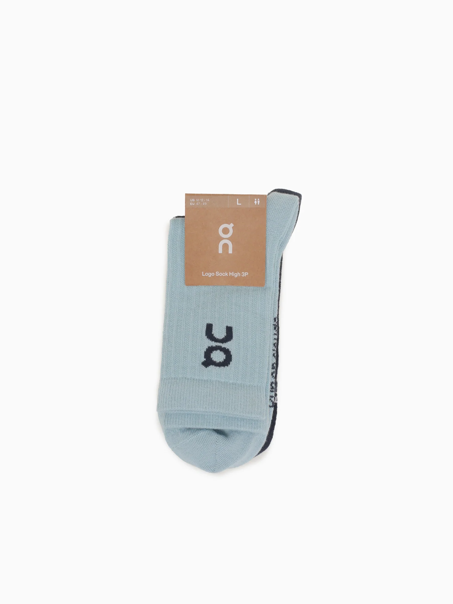 Logo Sock High 3p Wash Navy cotton - Image 2