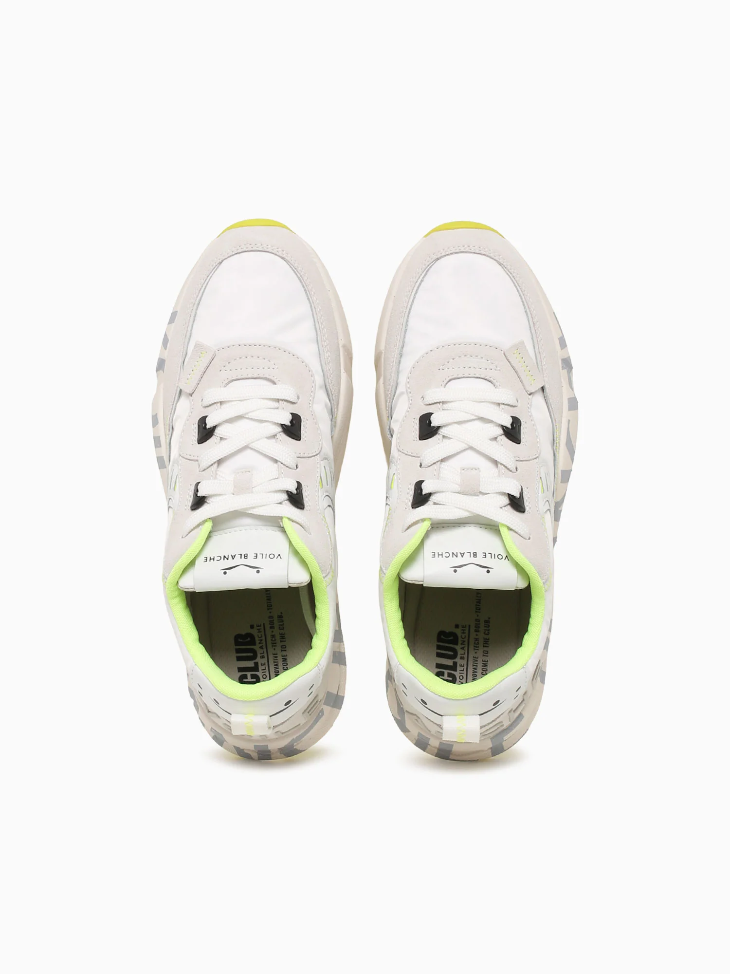 Club 01 White Yellow suede Nylon - Image 7